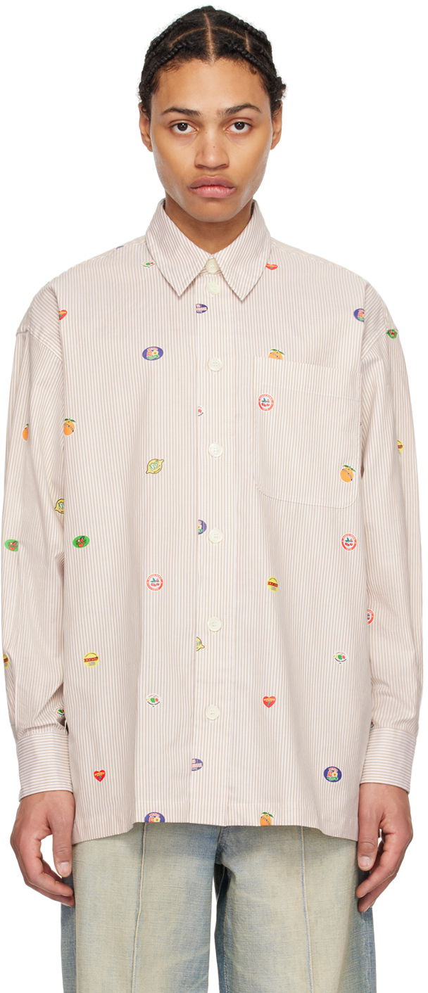 Риза KENZO Paris Fruit Stickers Shirt Бежово | FE55CH5079A1, 0