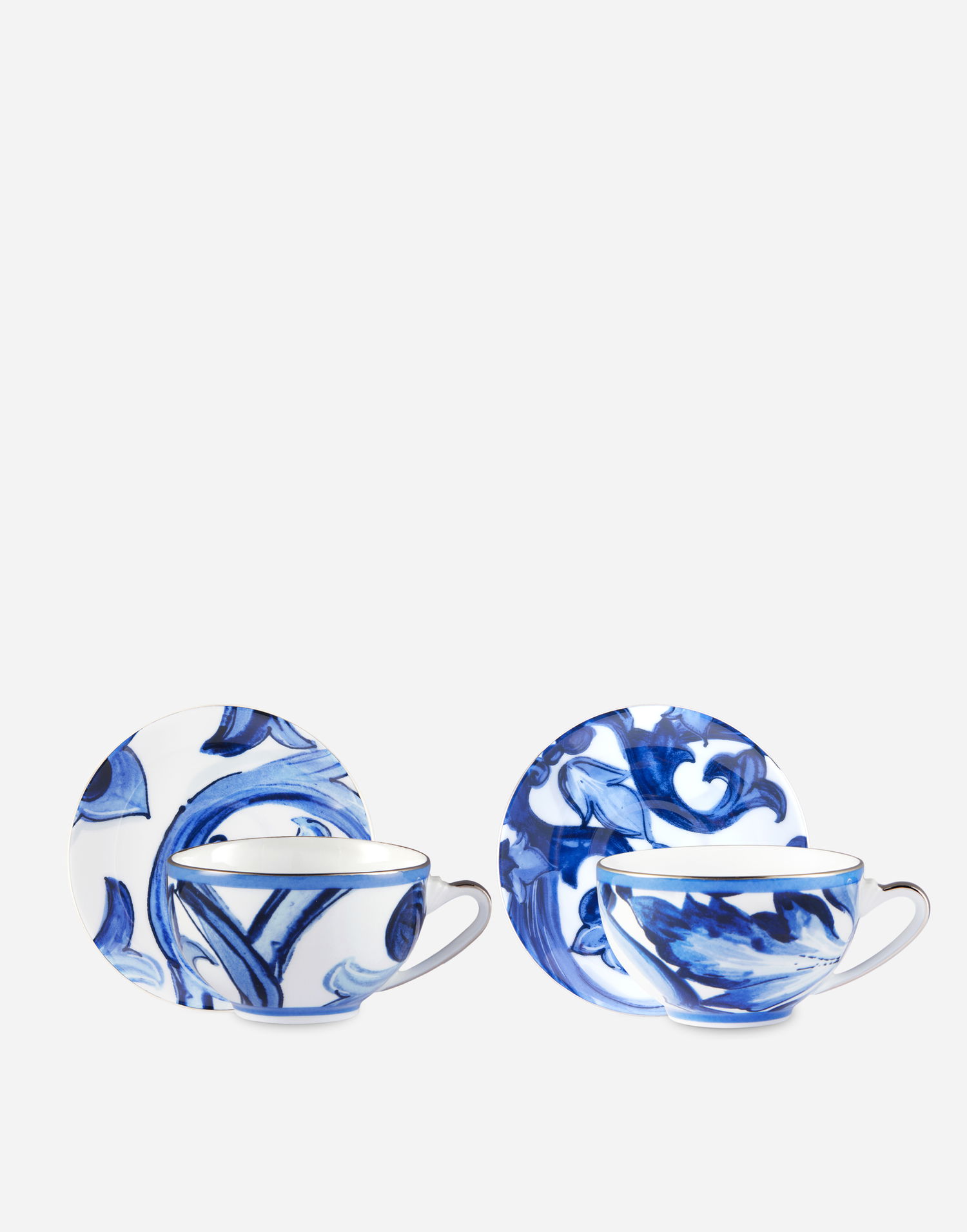 Домашен декор Dolce & Gabbana Dolce & Gabbana Gift Box With 2 Porcelain Teacups With Saucers Синьо | TC0S20TCM09UB100, 1