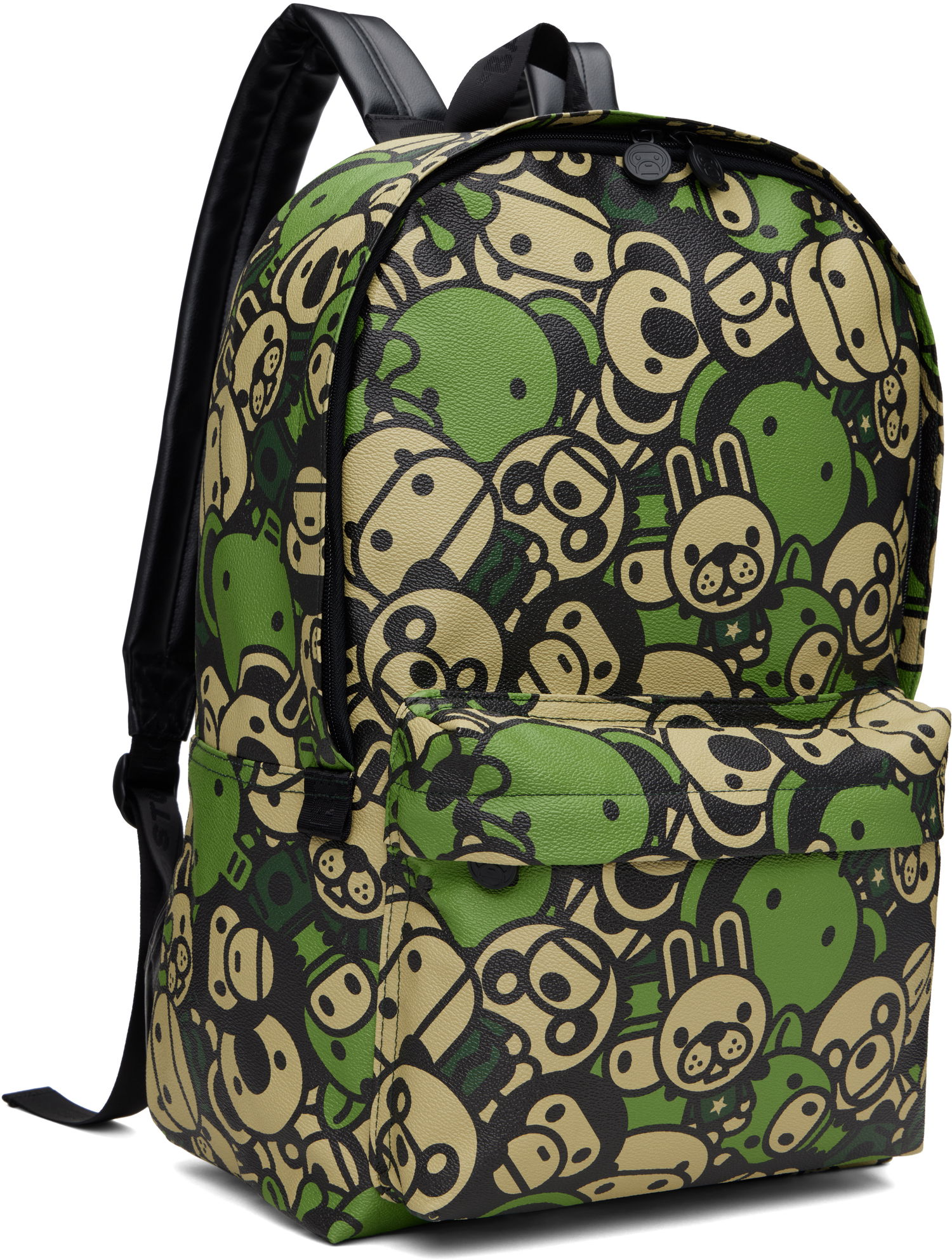Раница BAPE A Bathing Ape Faux Leather Large Backpack Зелено | 0MXBGW4272XXO, 1