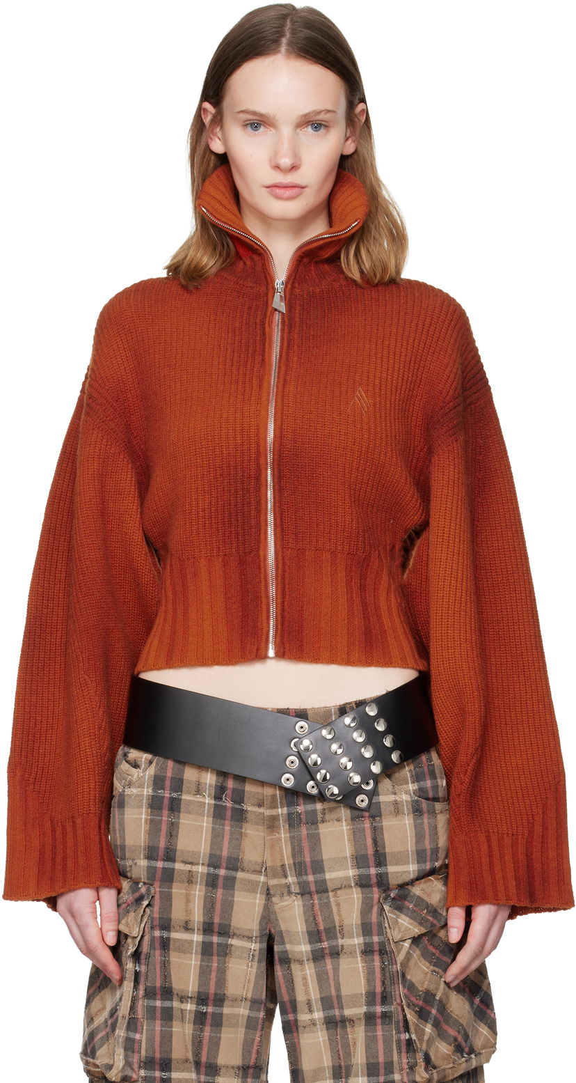 Пуловер The Attico Sprayed Ribbed Wool Cashmere Cardigan Оранжево
 | 251WCD00009 KWS010SP