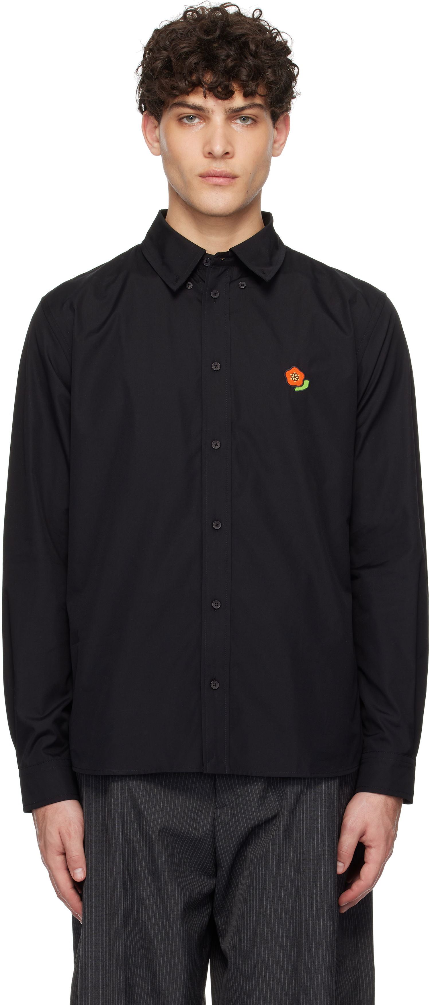 Риза KENZO Kenzo Paris Pop Casual Shirt Черно | FF55CH4109LI, 0