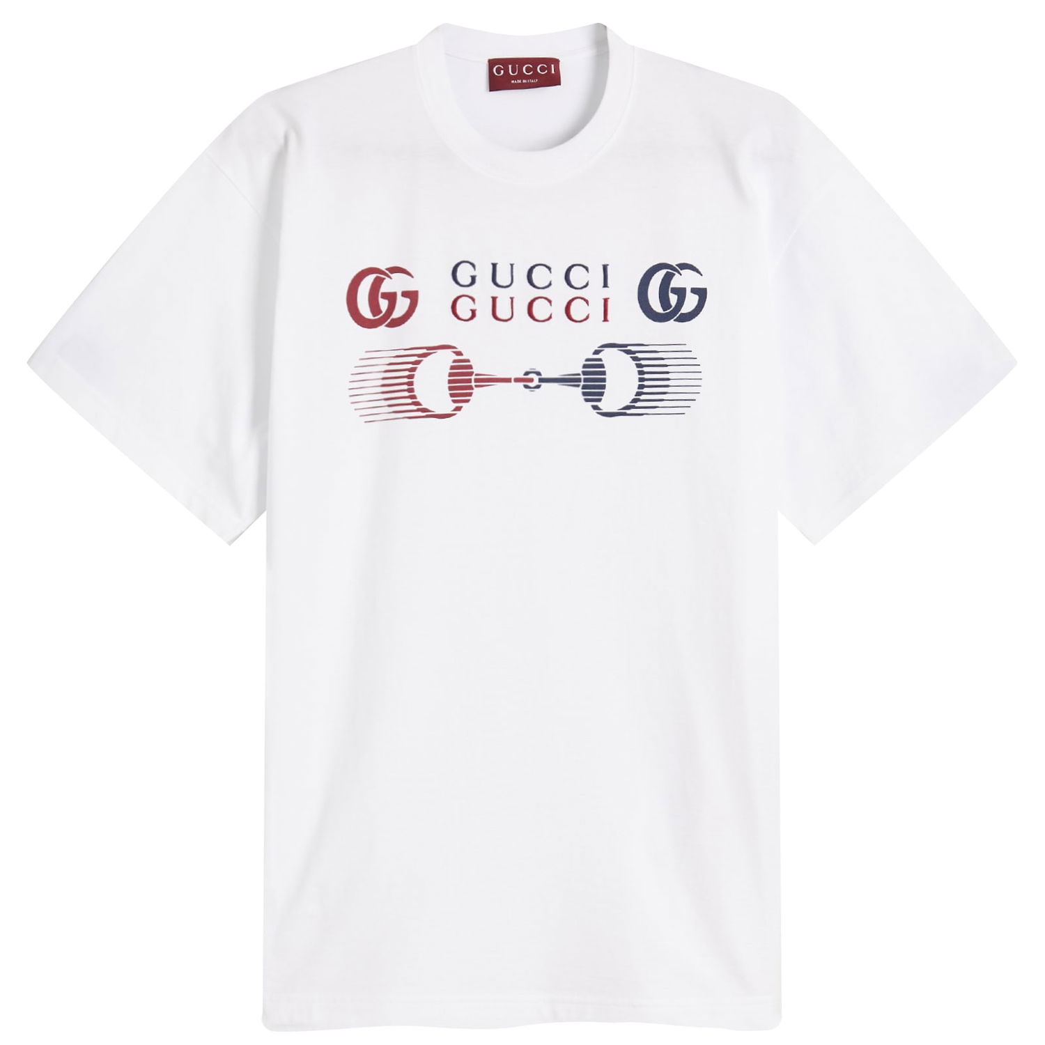 Тениска Gucci Motocross Logo T-Shirt Size Large Бяло | 796395-XJHC9-9692, 1