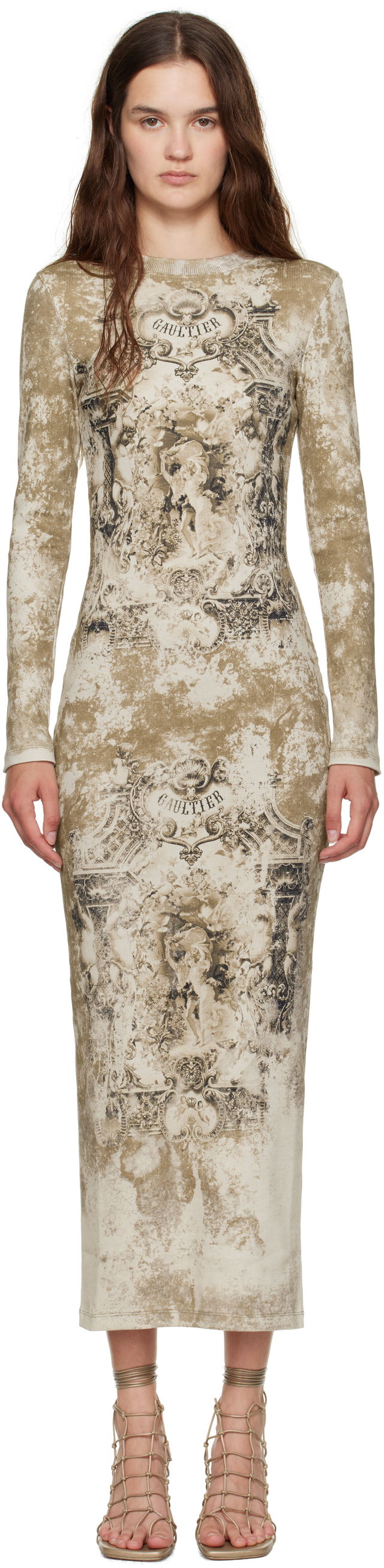 Jean Paul Gaultier 'The Médaillon' Cotton Maxi Dress