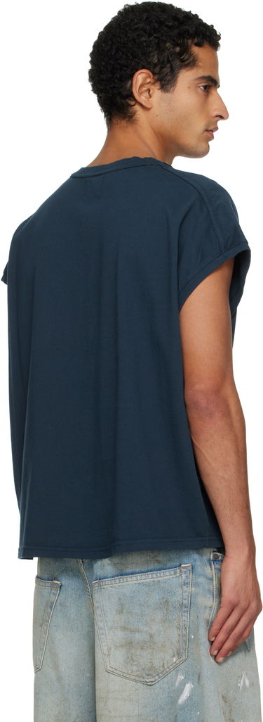 Тениска Rhude Classique Cutoff Sleeve T-shirt Тъмно синьо | RHPF25TA01012, 2