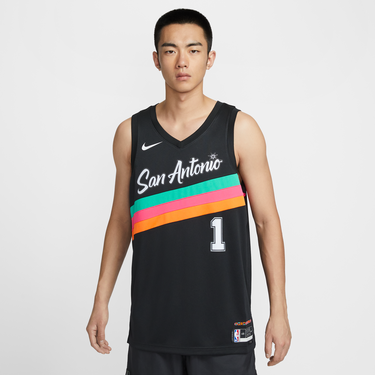 Фланелка Nike Victor Wembanyama San Antonio Spurs City Edition NBA Swingman Jersey Polyester Многоцветен | HM5996-013, 0
