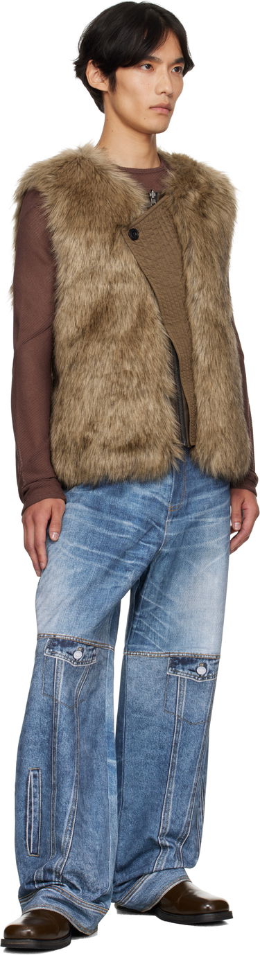 Жилетка Andersson Bell Andersson Bell Reversible Faux-Leather & Faux-Fur Vest Кафяво | awa722u, 3