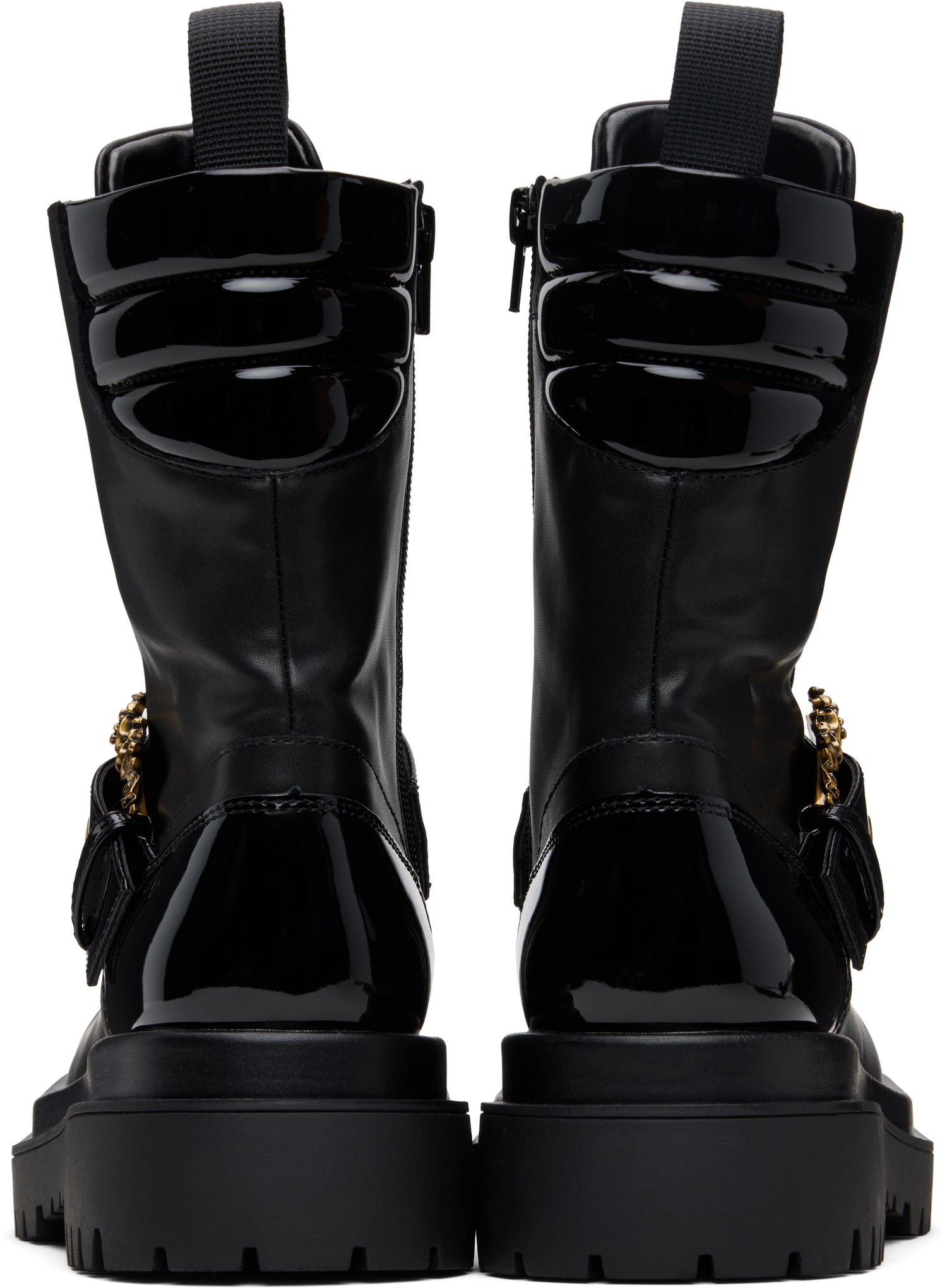 Кецове и обувки Versace Versace Jeans Couture Pin-Buckle Boots Черно | E79VA3S67_E71570, 1
