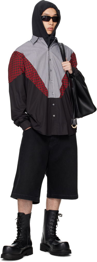 Риза VETEMENTS VETEMENTS Tracksuit Panelled Shirt Черно | UH76SH860BR, 3