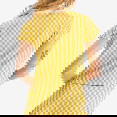 Тениска Bode Bode Striped T-Shirt with Logo Print Жълто | WRS25CS023-YLMLT, 3