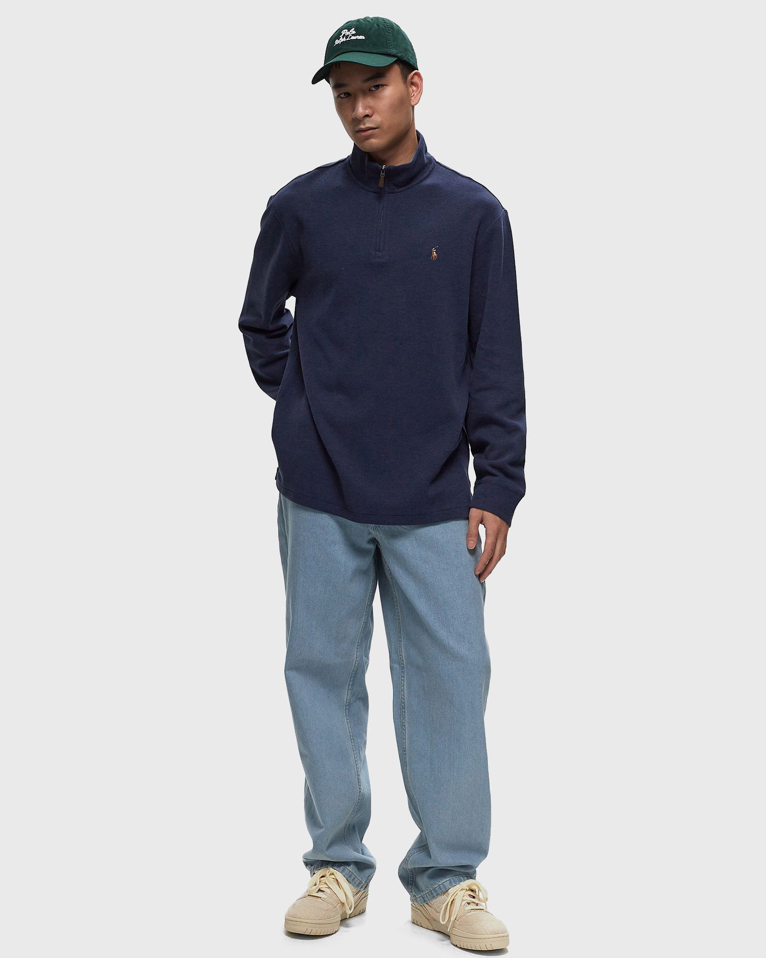 Поло тениска Polo by Ralph Lauren LONG SLEEVE-HALF ZIP Тъмно синьо | 710877001014, 1