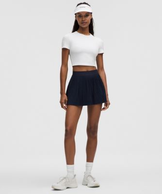 Съкратен топ lululemon Cropped T-Shirt Slim Fit with Built-in Bra Medium Support B/C Cups L Бяло | prod11871026, 8