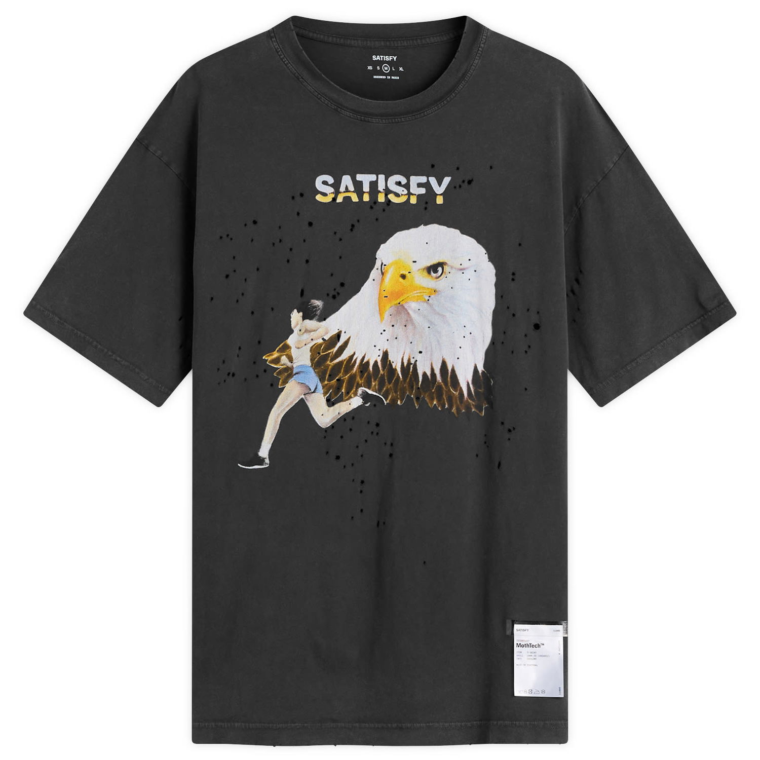 Тениска Satisfy MothTech T-Shirt Черно | 11006-AB-LG3, 0