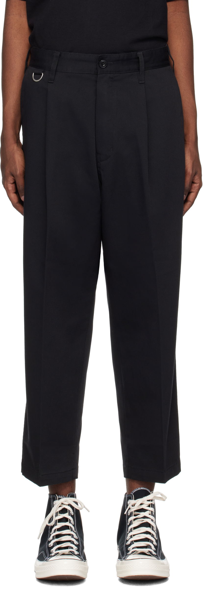 Панталони Neighborhood Dickies Edition Tuck Wide Trousers Черно | 242VFDKN-PTM01