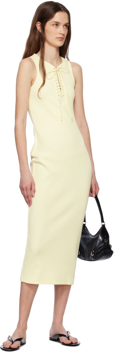 Pокля Givenchy Givenchy Lace Up Rib Knit Midi Tank Dress Жълто | BW22CK311T101, 3