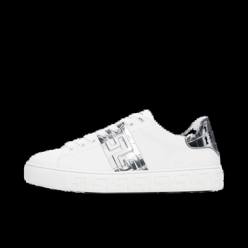 Кецове и обувки Versace White & Silver Greca Бяло | 1014460_1A10734