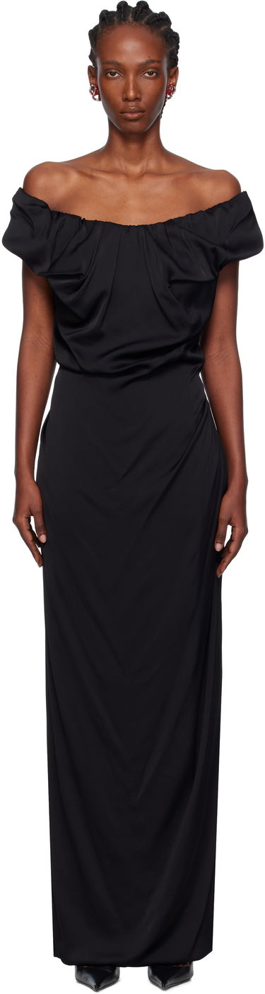 Pокля Vivienne Westwood Vivienne Westwood Ginnie Amber Off-The-Shoulder Maxi Dress Черно | 1101039N-W012Y-, 0