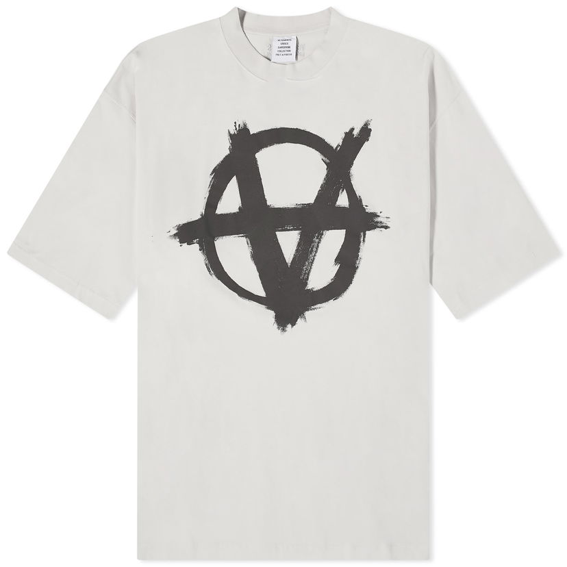 Тениска VETEMENTS Double Anarchy T-Shirt Бяло | UE64TR990WB