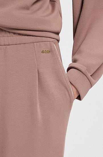 Панталони BOSS Tapered Tracksuit Bottoms with Gloss Piping Розово | 50545648, 1