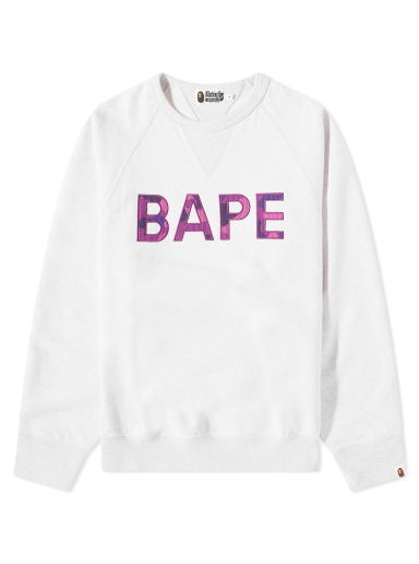 Суитчър BAPE Patch Relaxed Fit Crewneck Grey Сиво | 001SWJ301007M-GRY