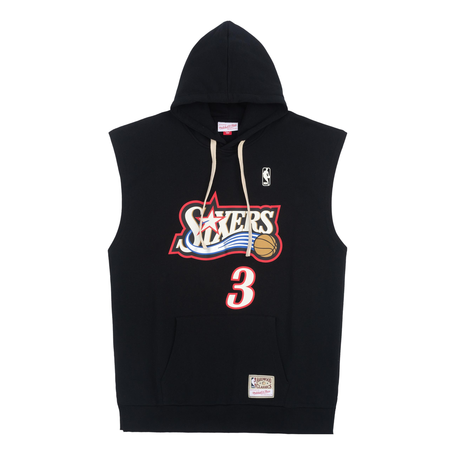 Суитчър Mitchell & Ness NBA Philadelphia 76ers Allen Iverson Sleeveless Hoodie Черно | MNJYFWHD23098001, 0