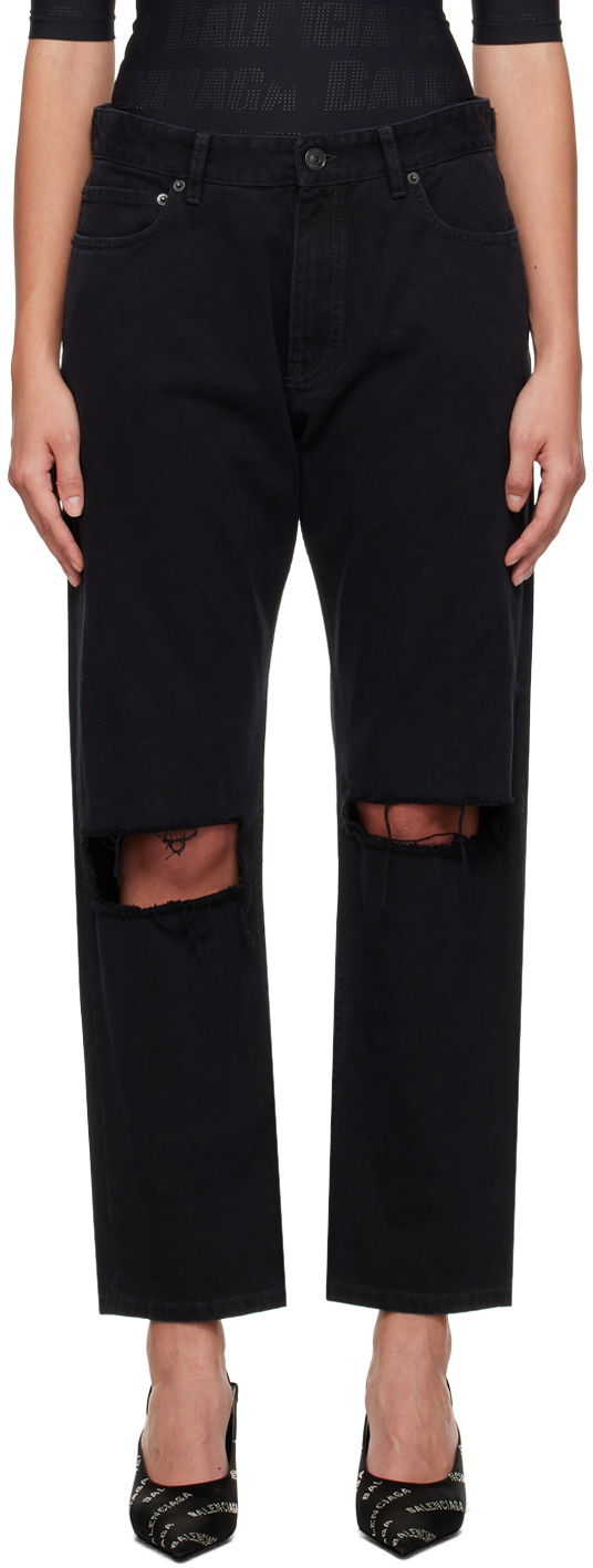 Дънки Balenciaga Buckle Jeans Черно | 745149 TNW11, 0