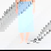 Colby Midi Button-Front Denim Skirt