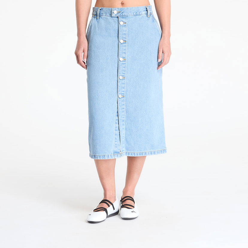 Пола Carhartt WIP Colby Midi Button-Front Denim Skirt Синьо | I033334.0112