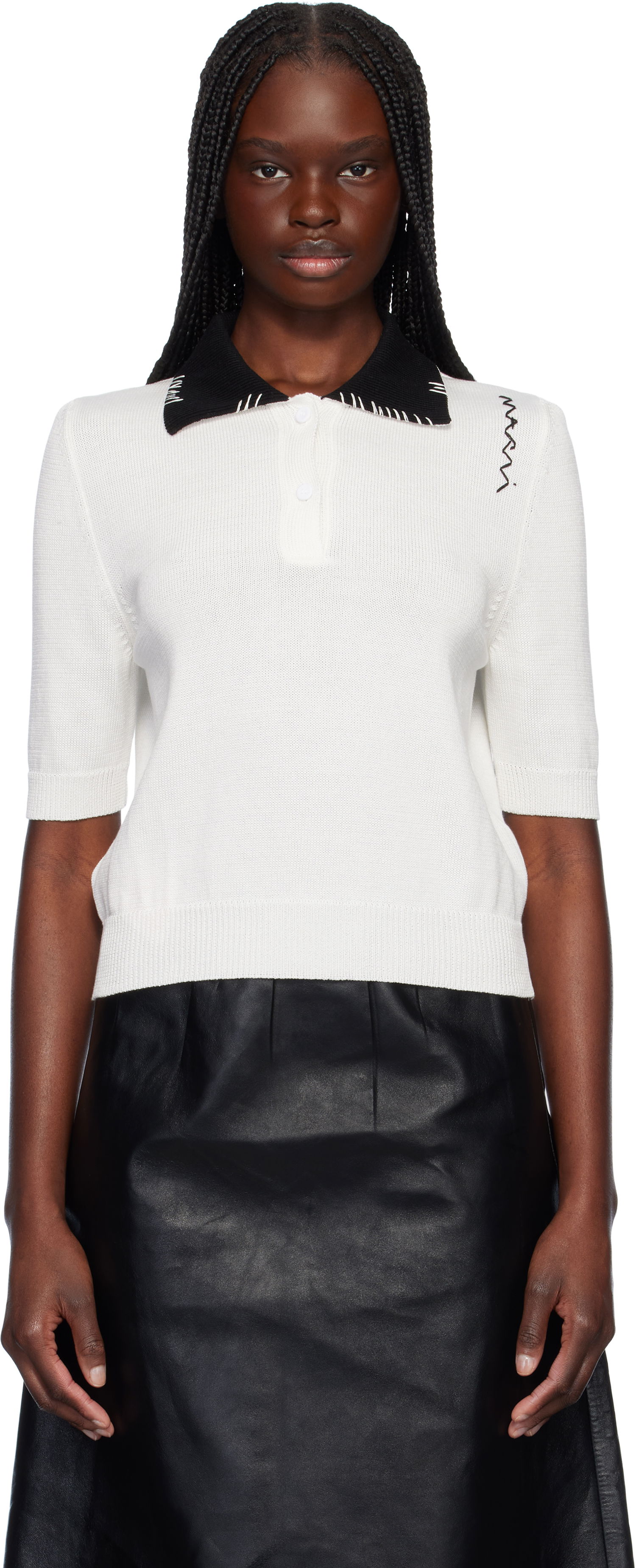 Поло тениска Marni Marni Cotton Polo Бяло | POMD0049EQ UFCN54, 0