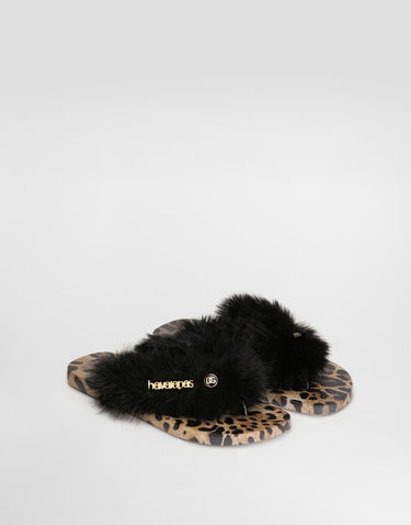 Аксесоари Dolce & Gabbana Dolce & Gabbana Havaianas Fur Slides 45/46 Черно | VH0003VH00088903, 1