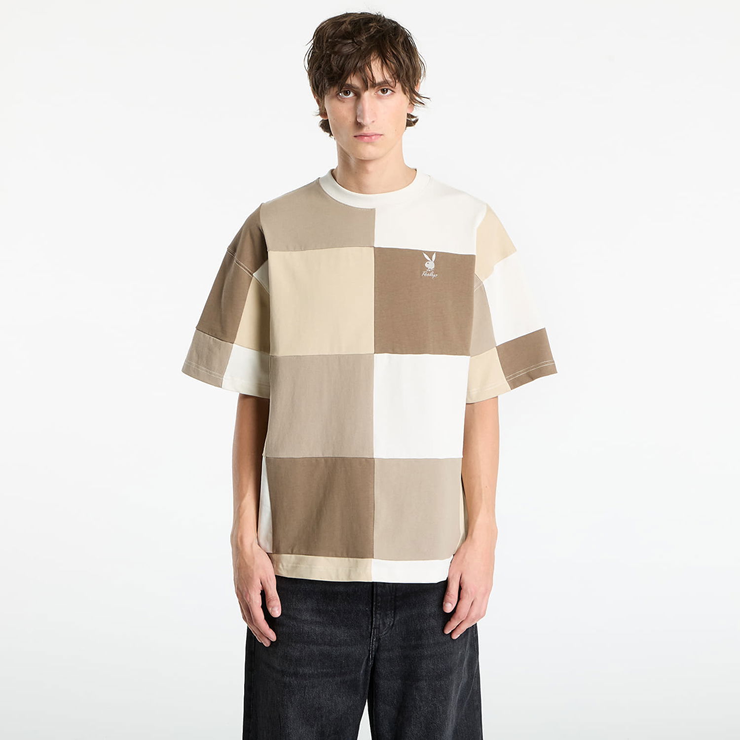 Тениска Footshop Playboy x FTSHP Patchwork Tee UNISEX Cream Бежово | FTSHP_510, 0