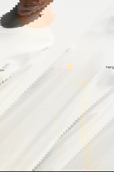 Тениска Carhartt WIP Long-Sleeve American Script T-Shirt Бежово | I029955.05XX, 3