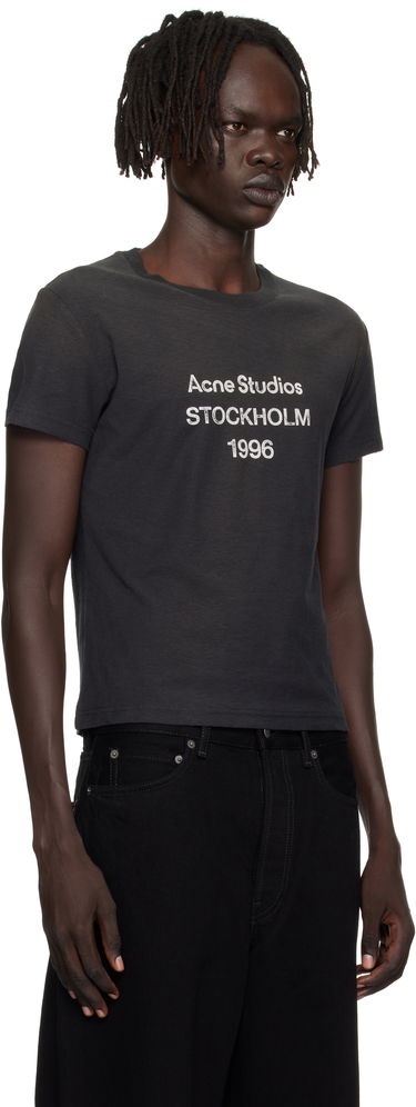 Тениска Acne Studios Acne Studios Logo T-Shirt Черно | CL0395-, 4