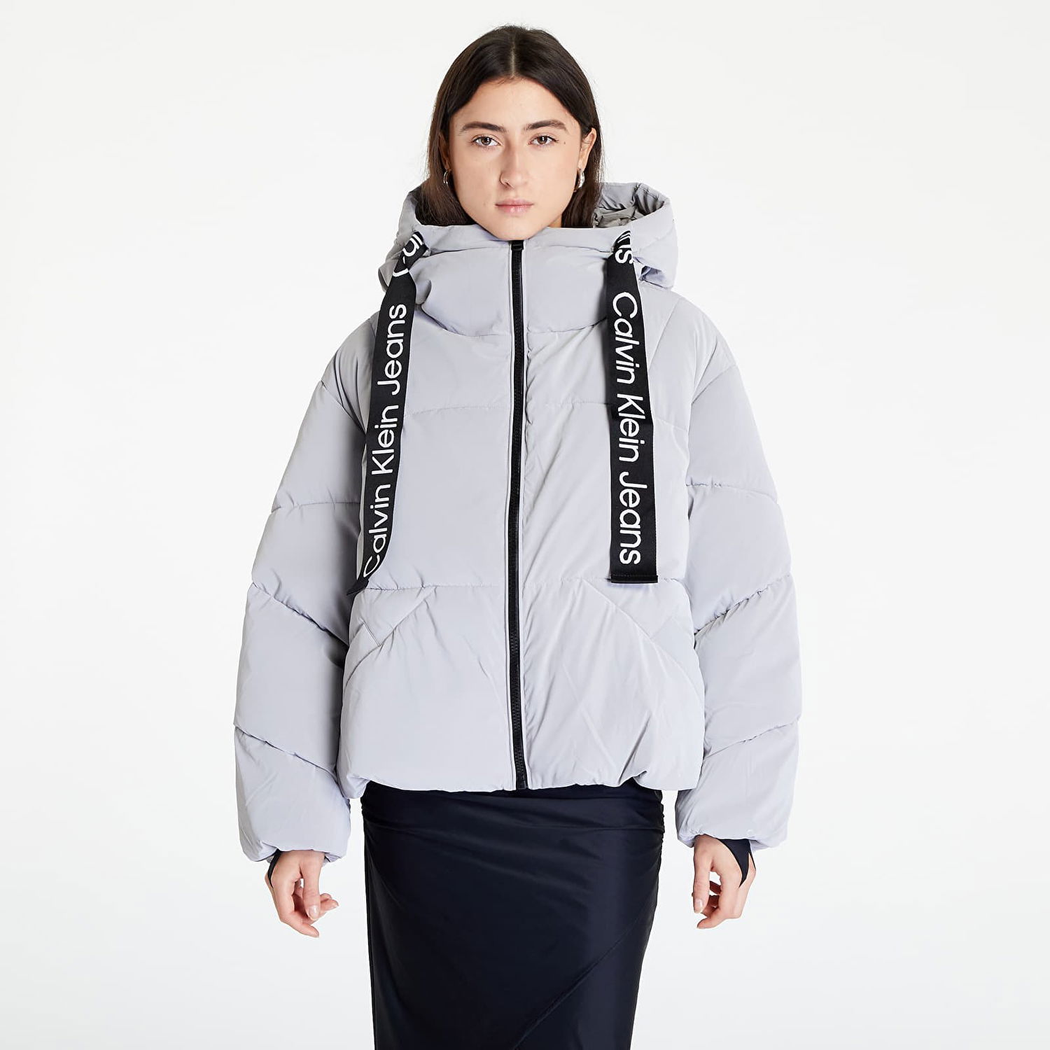 Пухо яке CALVIN KLEIN Long Drawcords Soft Сиво | J20J220017 PQY, 0