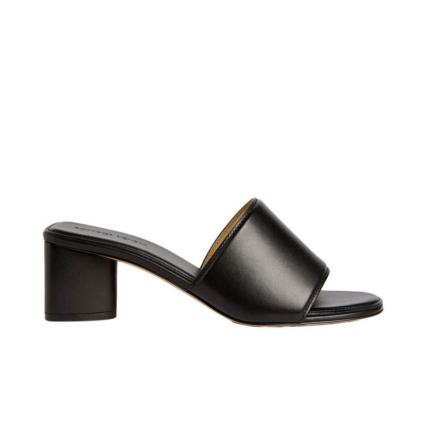 Кецове и обувки Bottega Veneta The Band Slip-On Leather Sandals Черно | 651378VBSL01000
