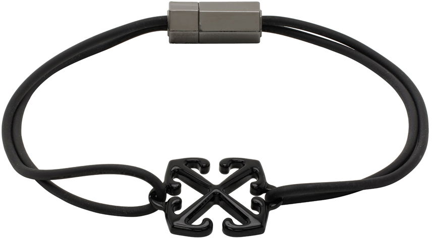 Гривна Off-White Black Arrow Rubber Bracelet Черно | OMOA10AF24MET0011010, 0