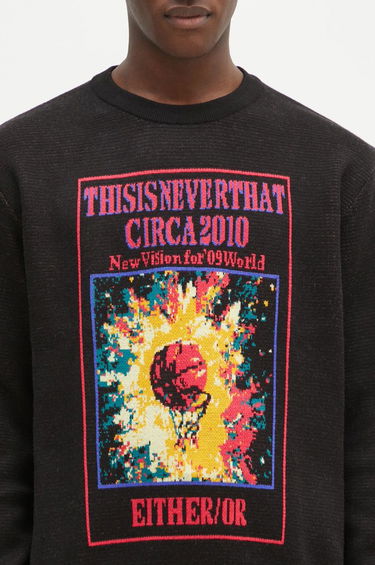 Пуловер thisisneverthat thisisneverthat Basketball Hoop Knit Sweater Черно | TN243KKNPK04, 3
