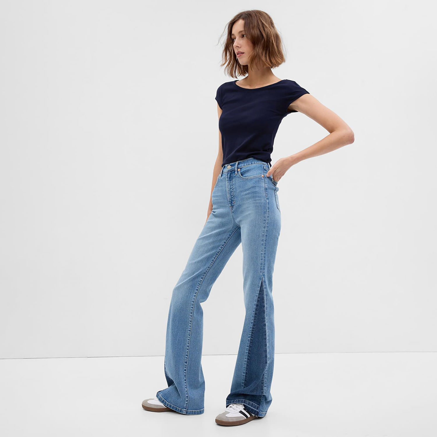 Тениска GAP Top Shortsleeve Bateau Neck Modal Top Navy Uniform Черно | 540672-04, 0