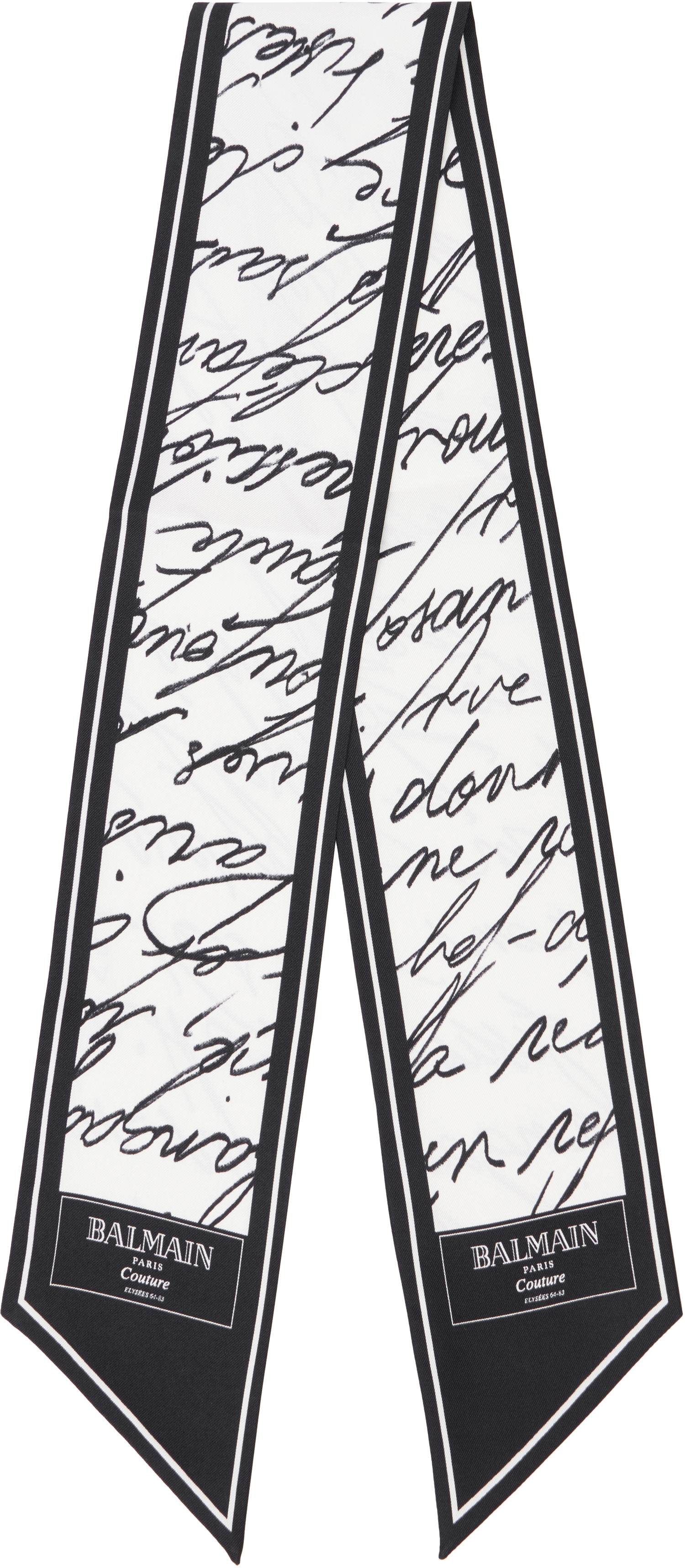 Шал Balmain Balmain Printed Silk 'Love Letter' Scarf Бяло | EF1XF090SE90, 1