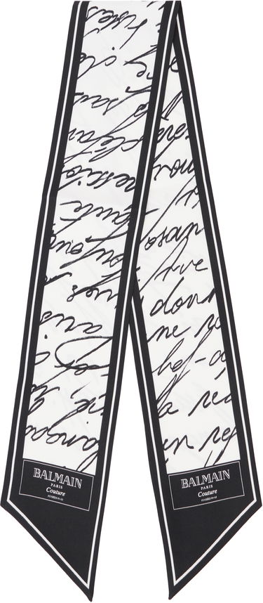 Шал Balmain Balmain Printed Silk 'Love Letter' Scarf Бяло | EF1XF090SE90, 1