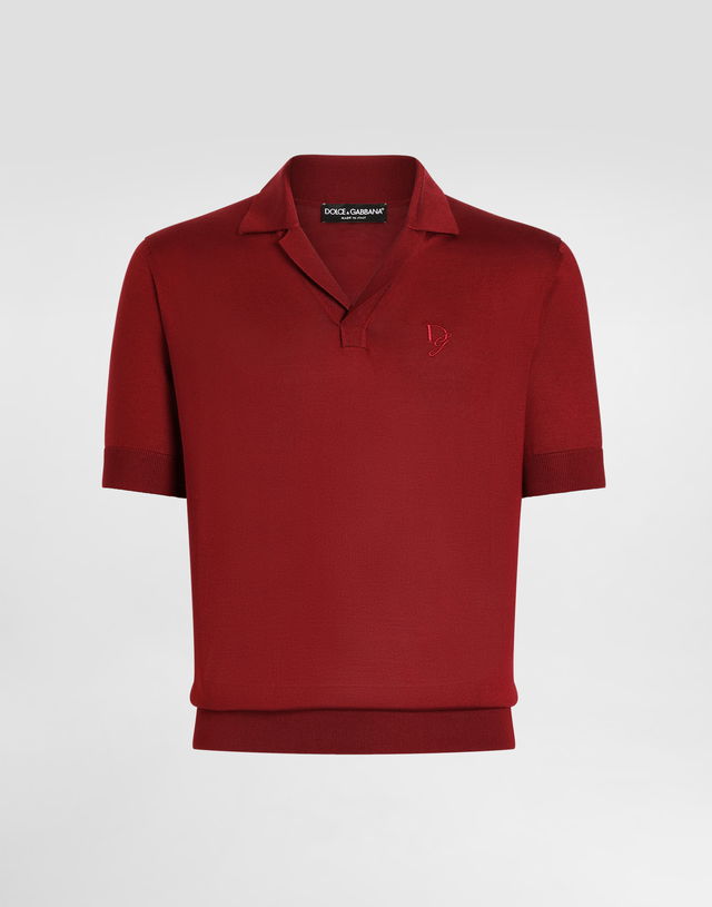 Dolce & Gabbana Silk Polo-Shirt with Logo Embroidery
