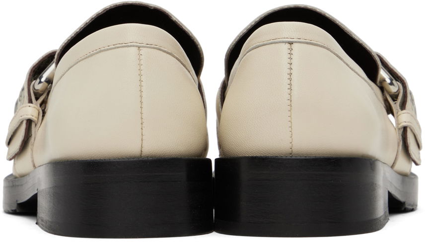 Кецове и обувки BY FAR SSENSE Work Capsule Rafael Buckled Leather Loafers Бежово | 23CASOLOLCENAP, 1
