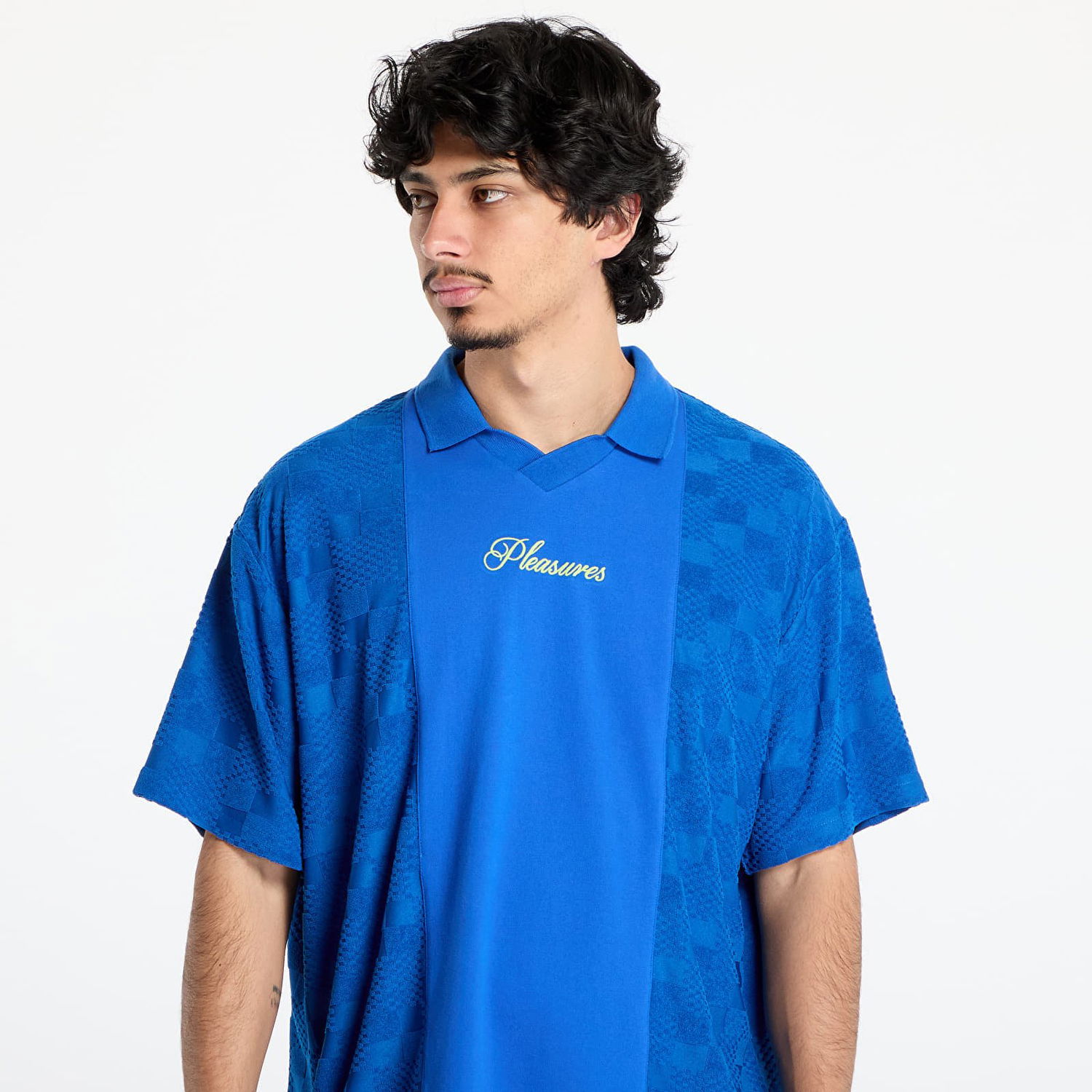 Поло тениска Pleasures PLEASURES Planets Polo T-Shirt Синьо | P25SU014 BLUE, 1