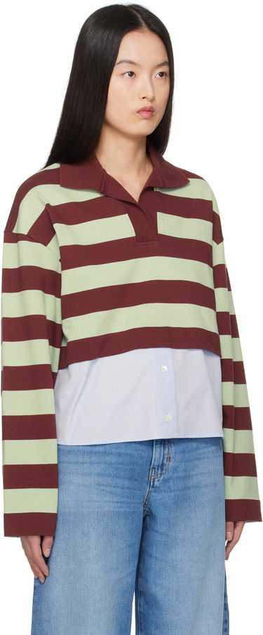 Пуловер Max Mara Weekend Max Mara Halle Cropped Striped Polo Зелено | 2515951021600, 1