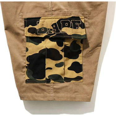 Къси панталони BAPE 1st Camo Corduroy Wide 6pocket Shorts Бежово | 001SPH301006X, 2