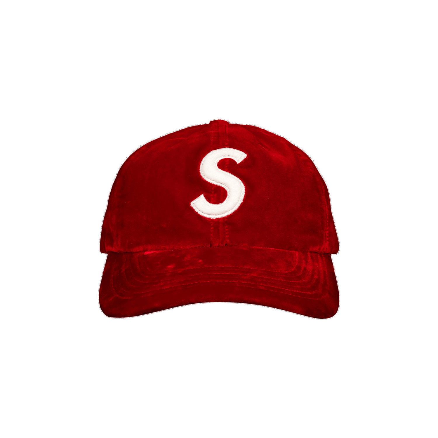 Шапка с козирка Supreme Velvet S Logo 6-Panel Червено | FW20H69 RED, 0