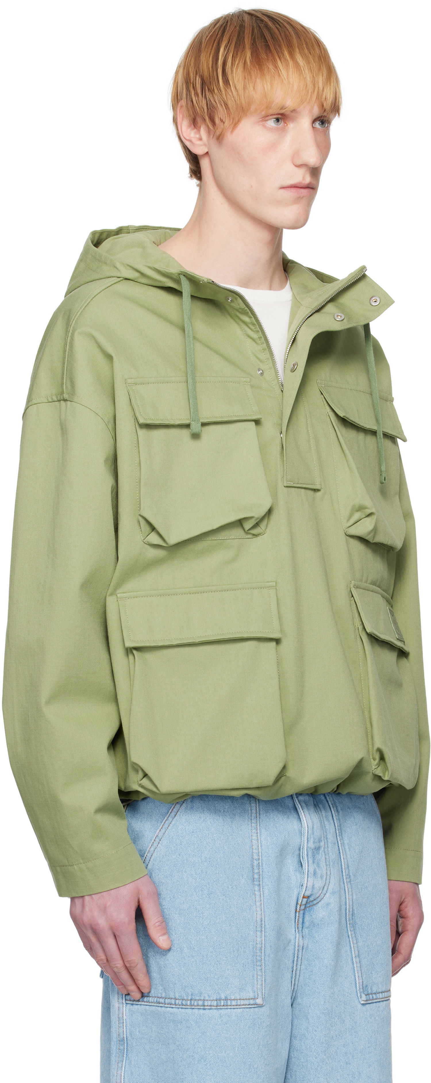 Парка MAISON KITSUNÉ Maison Kitsuné Hooded Popover Jacket Зелено | OM02112WW9026, 1