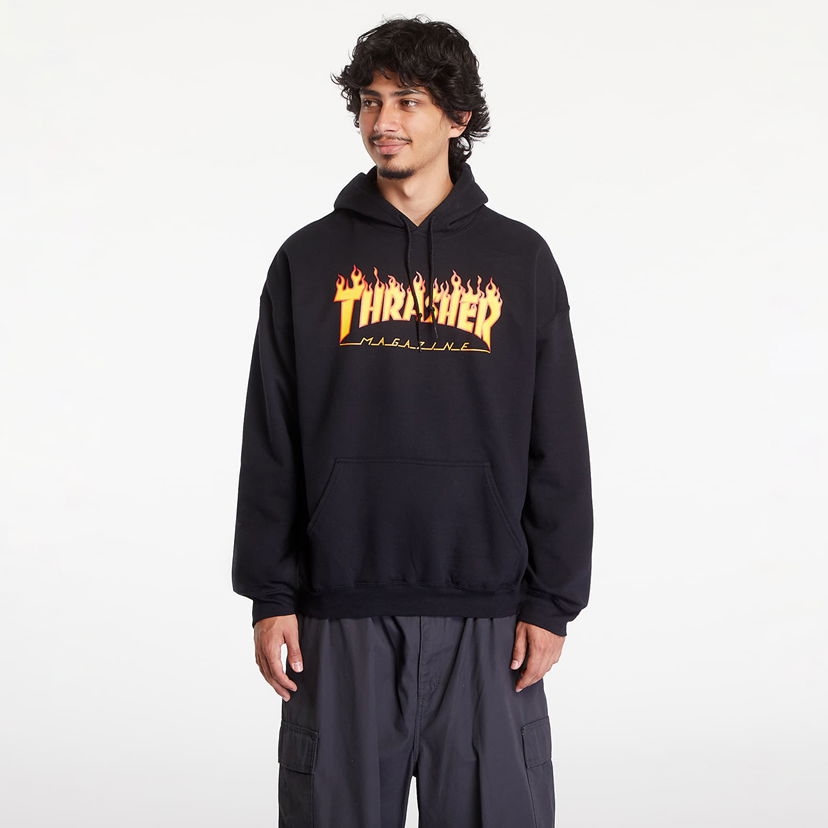 Суитчър Thrasher Flame Logo Hoodie Черно | 113102BK