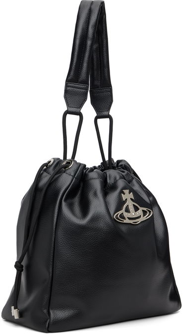 Дамска чанта Vivienne Westwood Vivienne Westwood Hilary Drawstring Grained Leather Bucket Bag Черно | 4302002RU-S000D-, 1