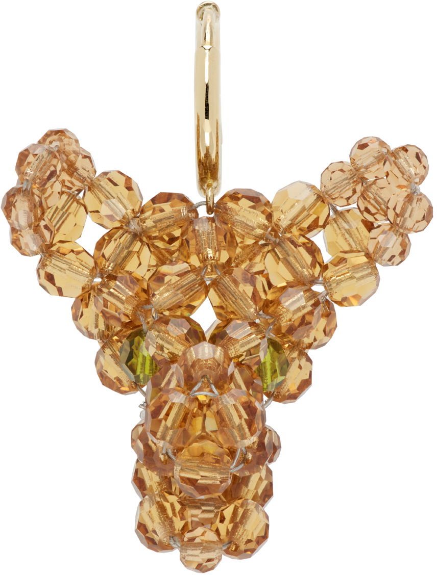 Обеци Simone Rocha Simone Rocha Creature Trophy Head Beaded Single Earring Жълто | ERG511-M 0903, 0