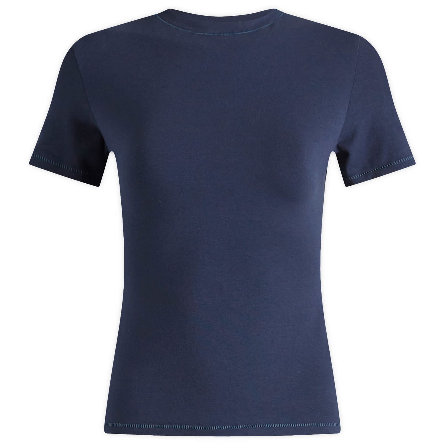 Тениска SKIMS SKIMS Cotton Jersey T-Shirt, Size Large Тъмно синьо | AP-TSH-0638-NAVY, 1